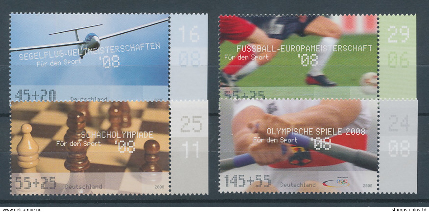 Bundesrepublik 2008, Sporthilfe, Satz 4 Werte Kpl. ** - Other & Unclassified