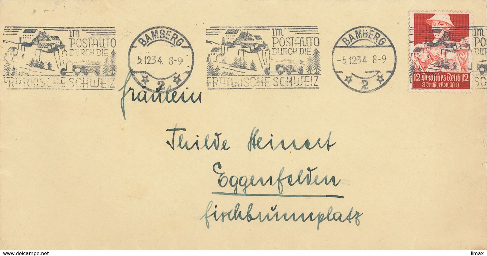 Bamberg 1934 - Im Postauto Durch Die Fränkische Schweiz - Deutsche Nothilfe - Briefe U. Dokumente