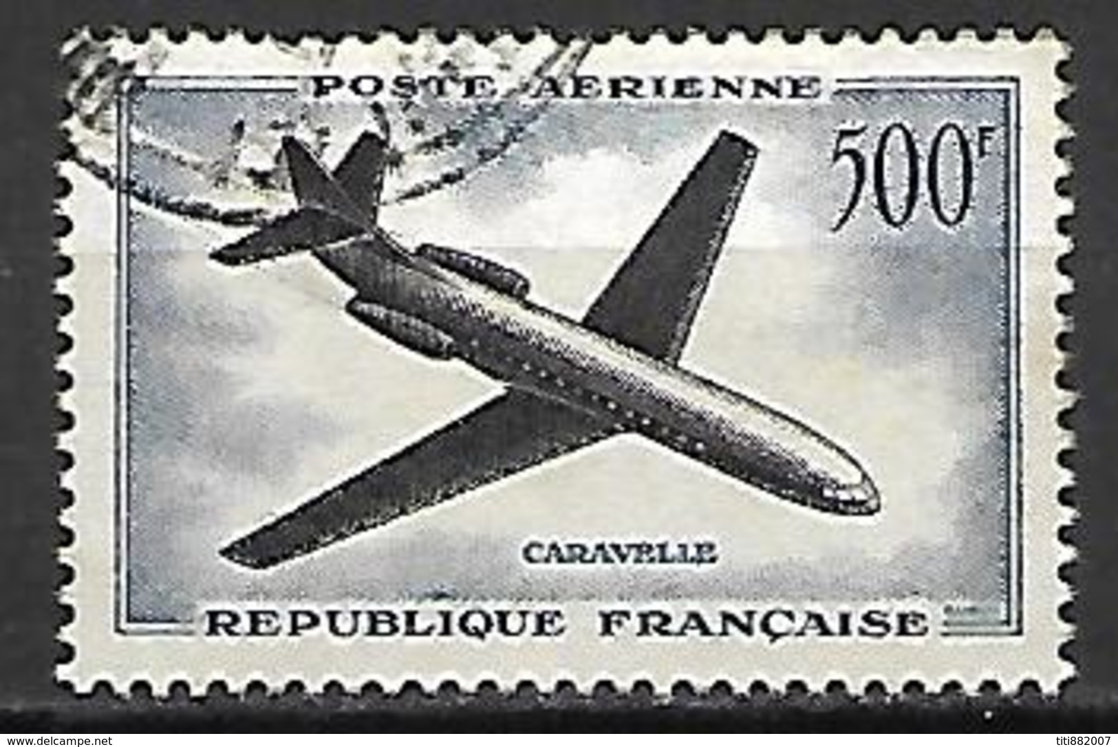 FRANCE   -   Poste Aérienne   -  1957 .   Y&T N° 36 Oblitéré.   Caravelle - 1927-1959 Used