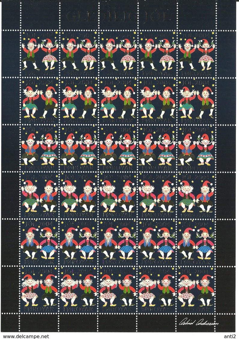 Faroe Islands 2004- Christmas,sheet, With Perforation  In Top Margin MNH(**) - Féroé (Iles)