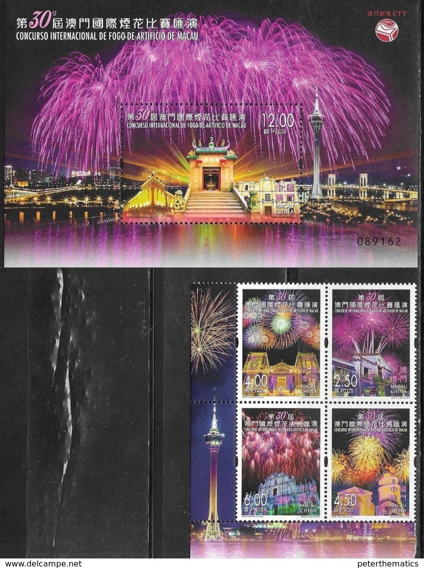 MACAO, 2019, MNH, FIREWORKS, INTERNATIONAL FIREWORKS DISPLAY CONTEST, 4v+S/SHEET - Other & Unclassified