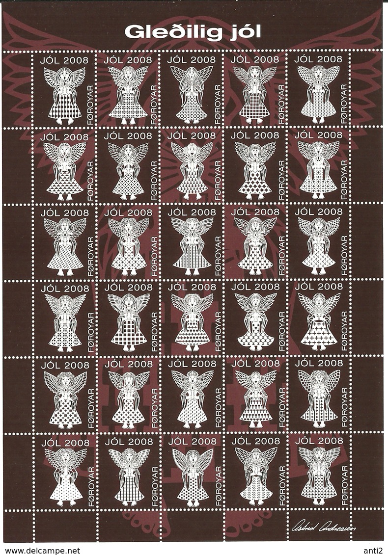 Faroe Islands 2008 Christmas,sheet, With No Perforation  In Top Margin MNH(**) - Féroé (Iles)