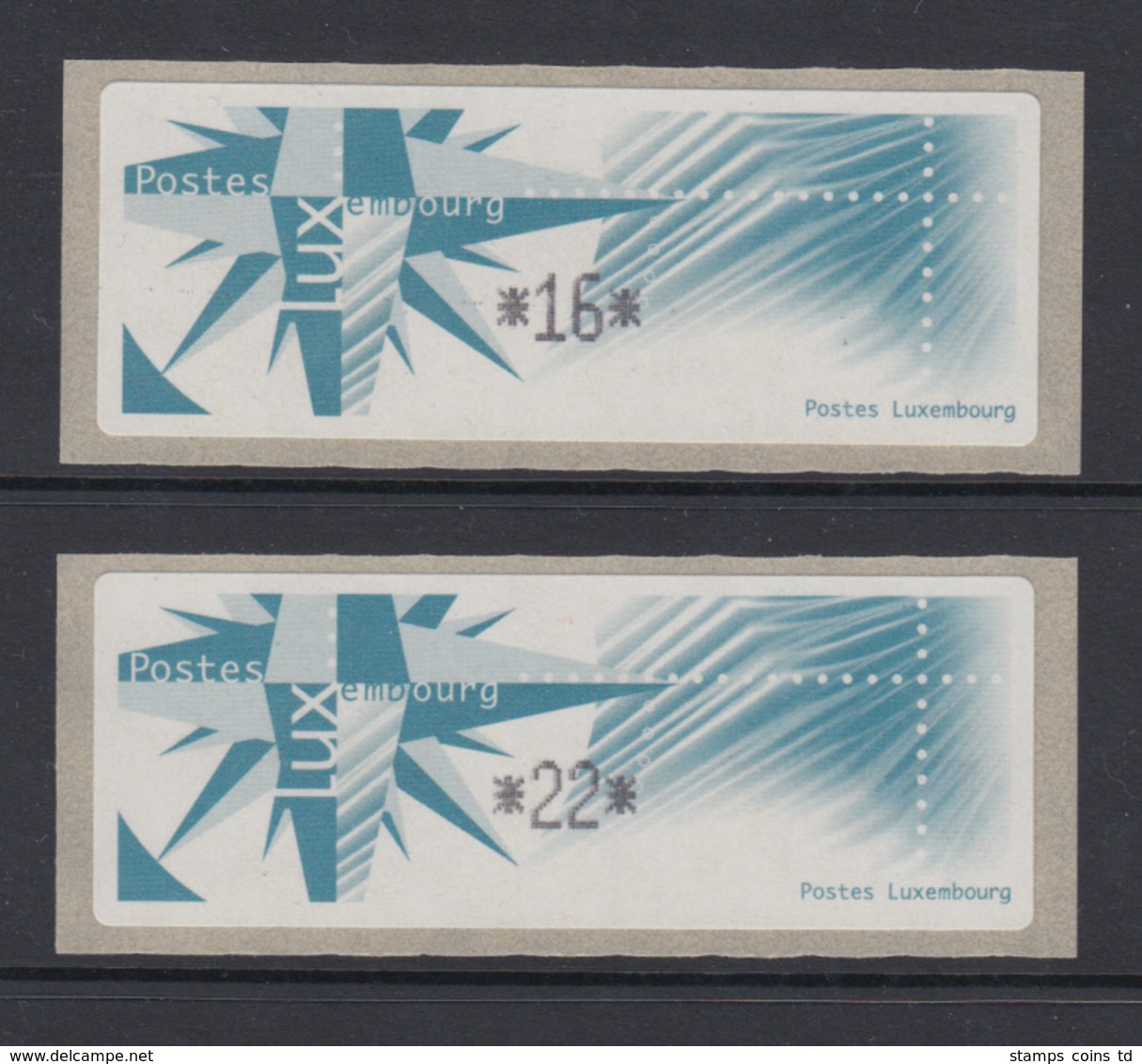 Luxemburg 1997 Monétel-ATM Windrose Satz 2 Werte 16 / 22 ,  Mi.-Nr. 4 ** - Vignettes D'affranchissement