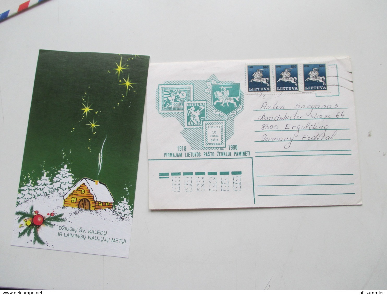 Litauen Republik 92 - 94 Korrespondenz 25 Belege mit Inhalt / Karten usw. Auch Ganzsachen! Zeichnungen u. Briefe