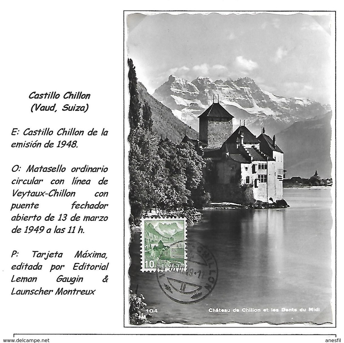 Suiza, 1949 - Cartas Máxima