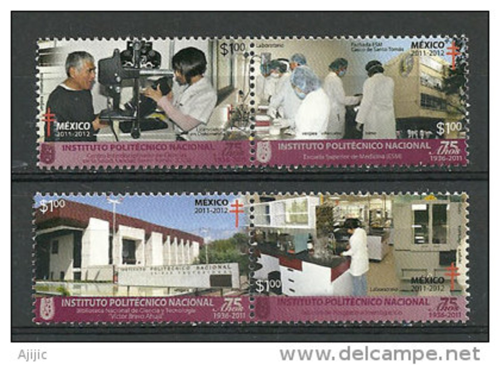 MEXIQUE. École Nationale De Médecine, Services D'ophtalmologie & D'optométrie. 4 T-p Neufs ** - Medicine