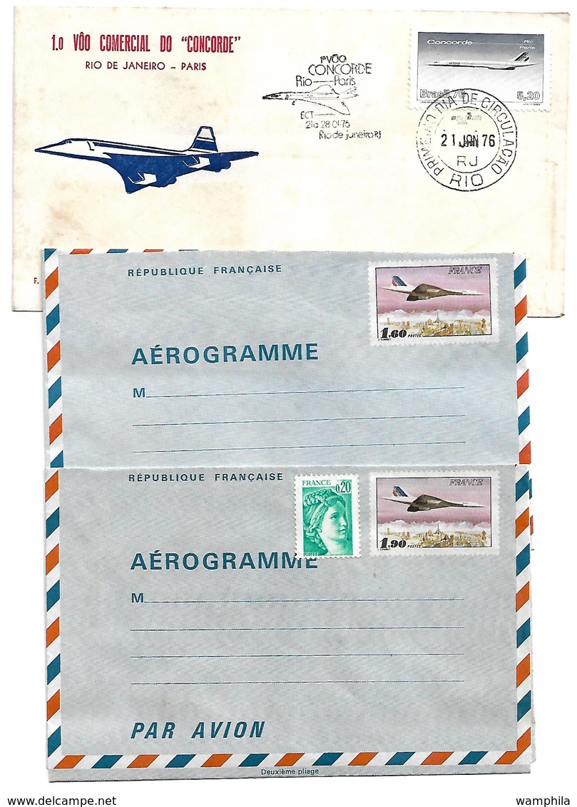 Un Lot De 14 P.Jour,aerogrammes,cartes Sur Le Thème Du Concorde - Concorde