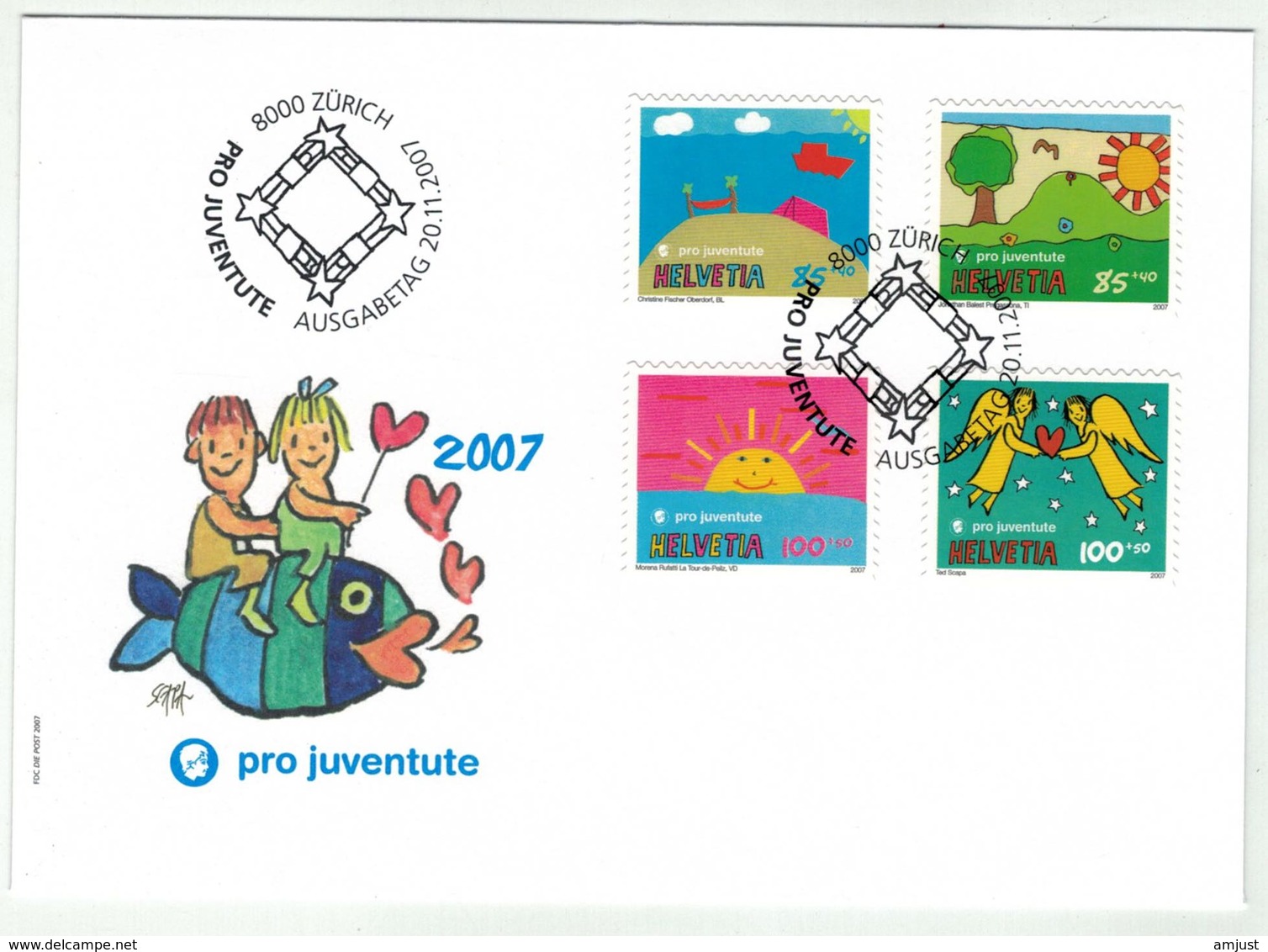 Suisse /Schweiz/Svizzera/Switzerland // Pro-Juventute  // 2007 // FDC Série Pro-Juventute 2007 1er Jour - Lettres & Documents
