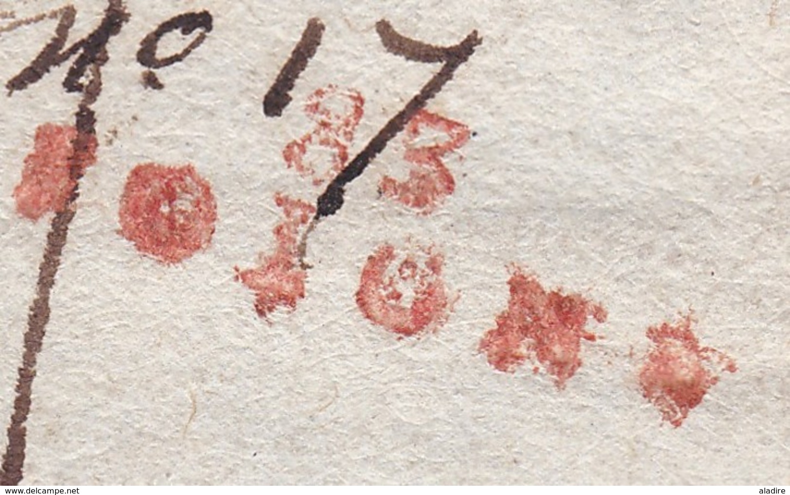 1795 - Marque Postale  En Rouge 83 JOIGNY, Yonne  Sur Lettre Avec Correspondance Vers Paris - Cachet à Date D'arrivée - 1701-1800: Precursors XVIII