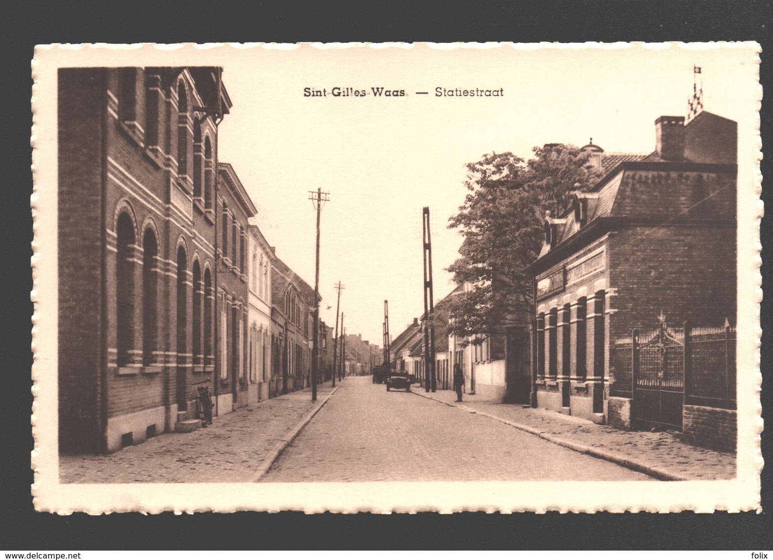 Sint-Gillis-Waas - Statiestraat - Uitgave Em. Van Den Bosch (Kruidenierswaren) - Sint-Gillis-Waas