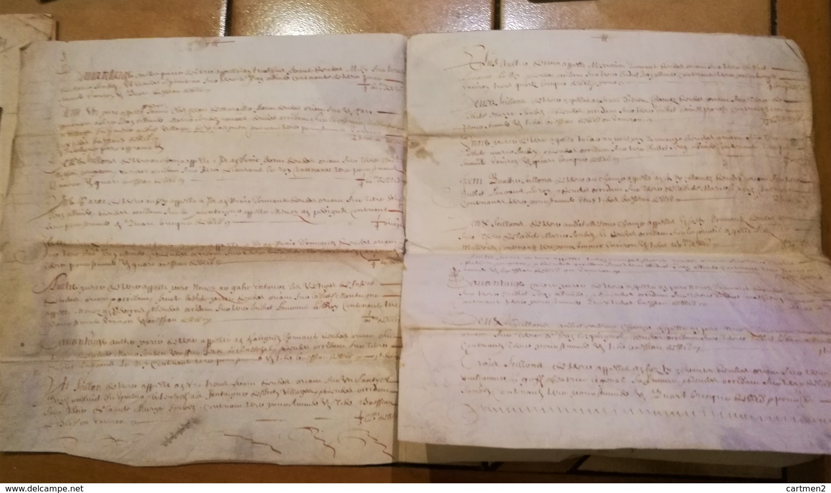 LETTRE SUR PAPIER VELIN PARCHEMIN 8 PAGES CACHET GENERALITE BRETAGNE CROZON VILLAGE DE LARIAL LEMIGNON FINISTERE - Cachets Généralité