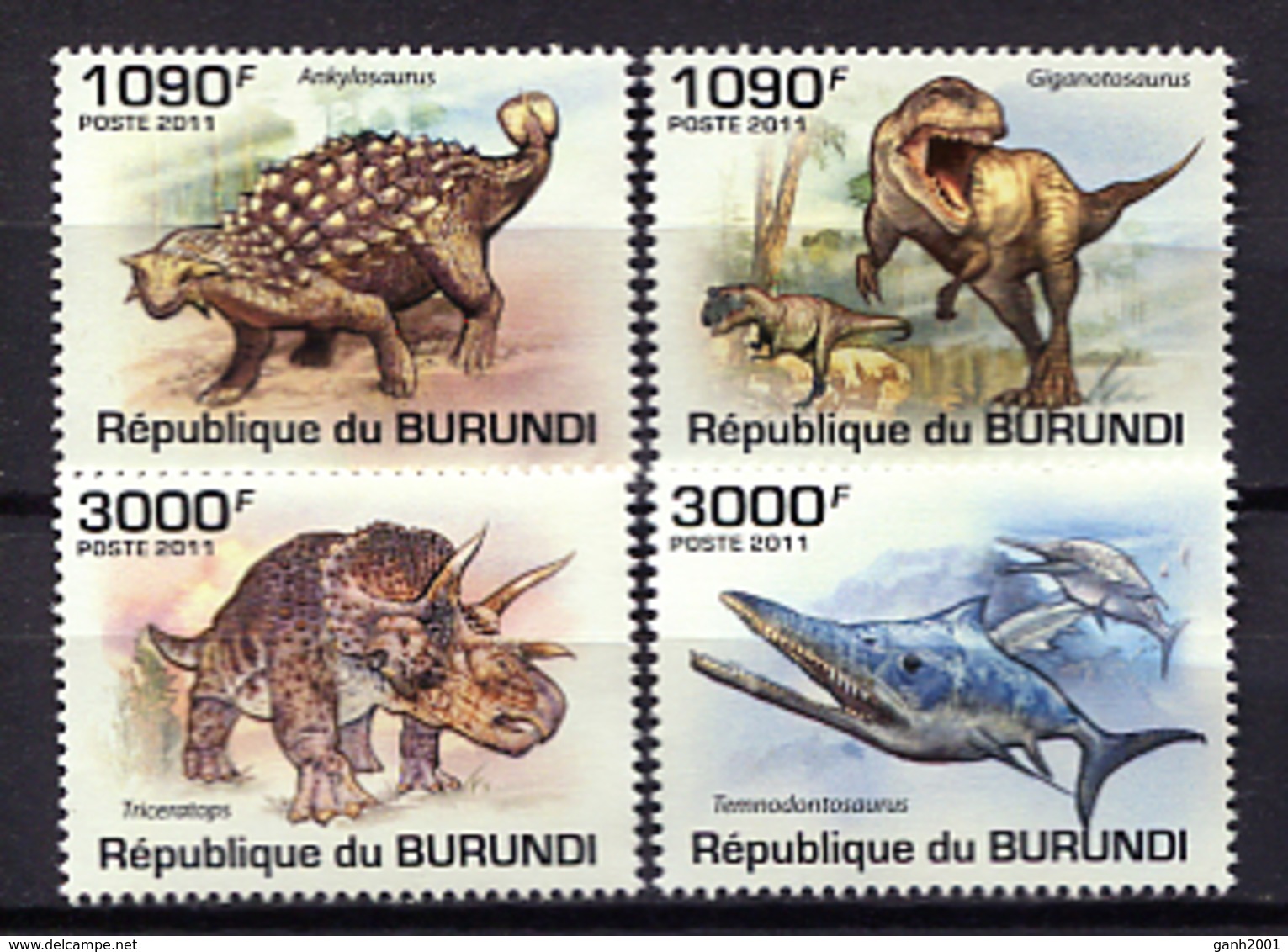 Burundi 2011 / Prehistoric Animals MNH Dinosaurios Prähistorischen Tieren / Cu1430  31-22 - Préhistoriques