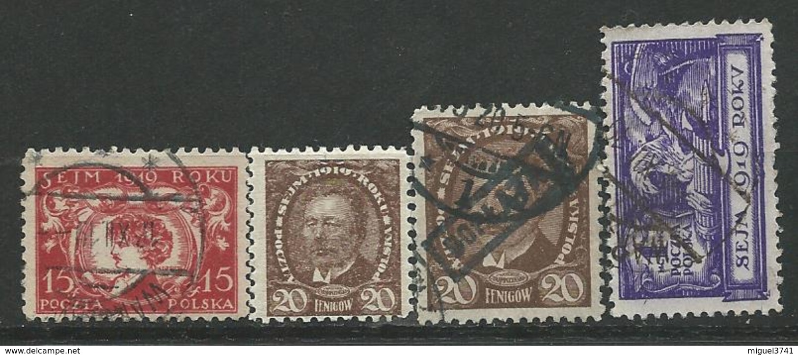 POLOGNE  ANNEE 1918/1919  - 4 TIMBRES  OBLITERE VOIR SCAN - Usati