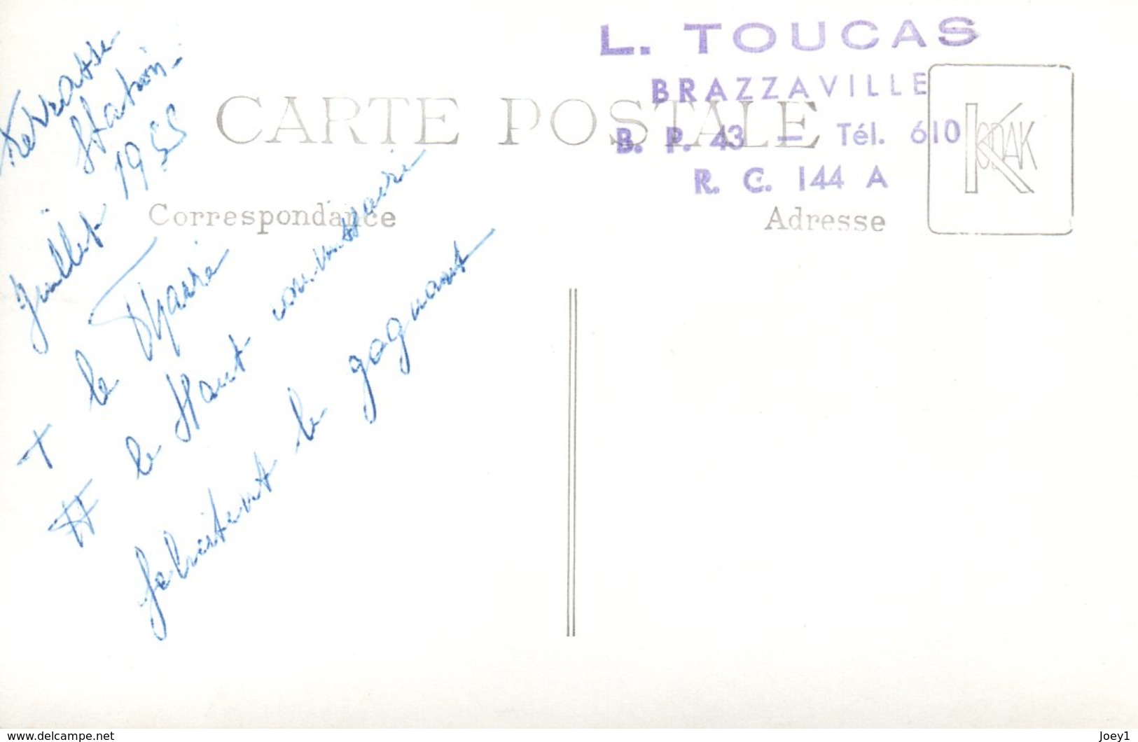 Carte Photo 1955 Le Haut Commissaire Et Le Maire De Brazaville Félicite Un Champion Cycliste - Afrika