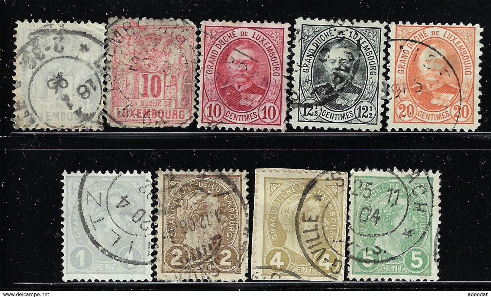 LUXEMBOURG 1882,1891 SCOTT 48,52,60-62,70-73 CANCELLED CATALOGUE VALUE US$4.40 - 1882 Allegory