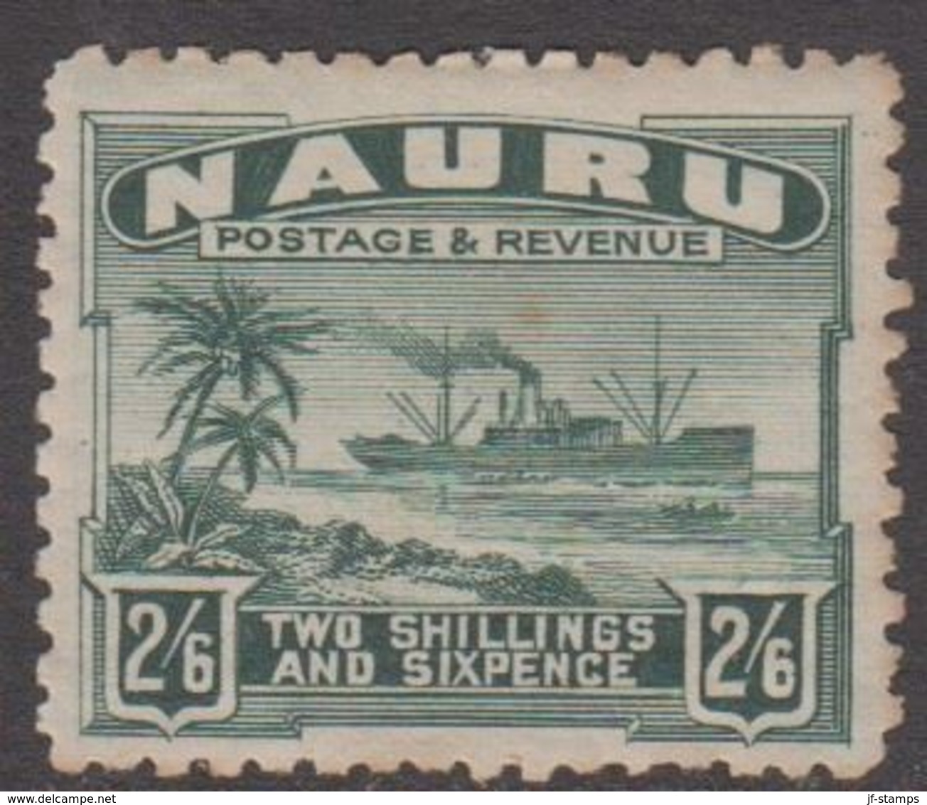 1916. NAURU.  Steamer. TWO SHILLINGS AND SIXPENCE. (MICHEL 26 I) - JF318368 - Nauru