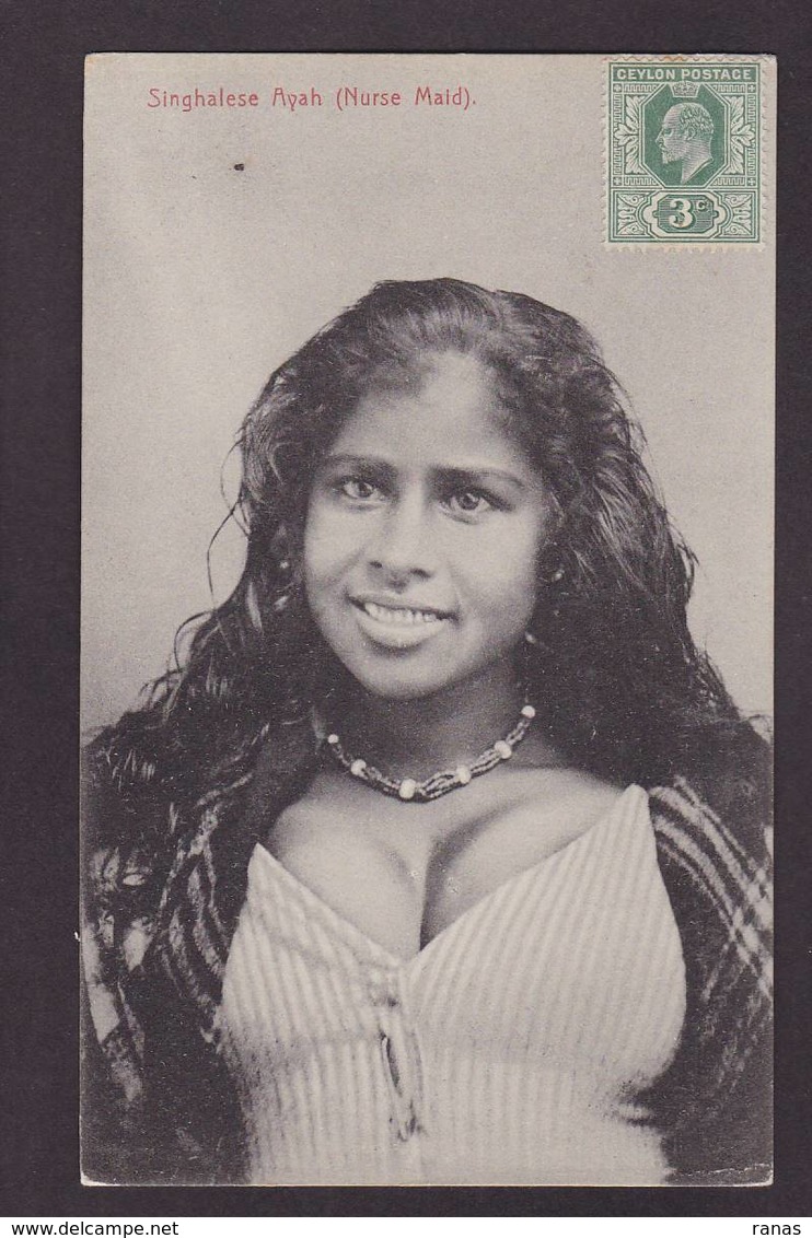 CPA Ceylan Ceylon Sri Lanka Timbré écrite Types Femme Girl Women érotisme Nude - Sri Lanka (Ceylon)