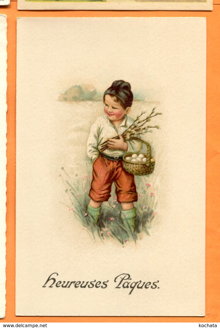 FEL1475, Petit Enfant Avec Un Panier Rempli D'oeufs, 1228, Non Circulée - Pasqua