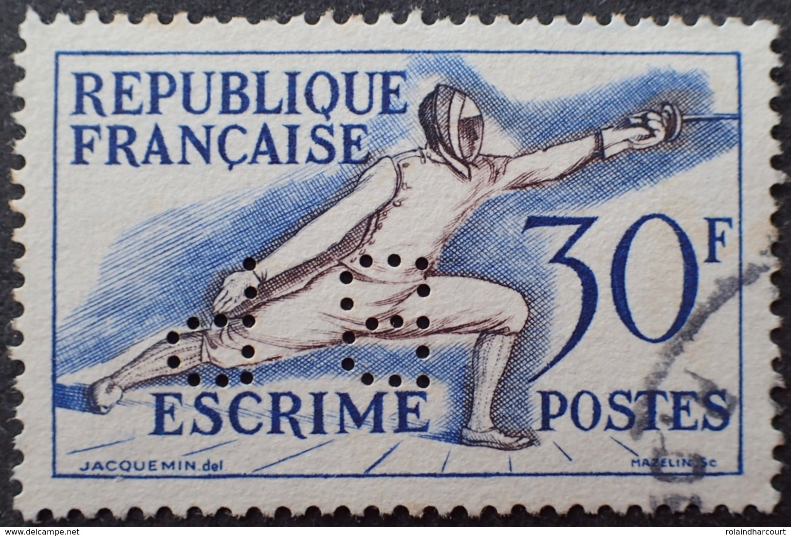 R1949/1609 - 1953 - ESCRIME - N°962 ☉ Perforé " BP " - Autres & Non Classés