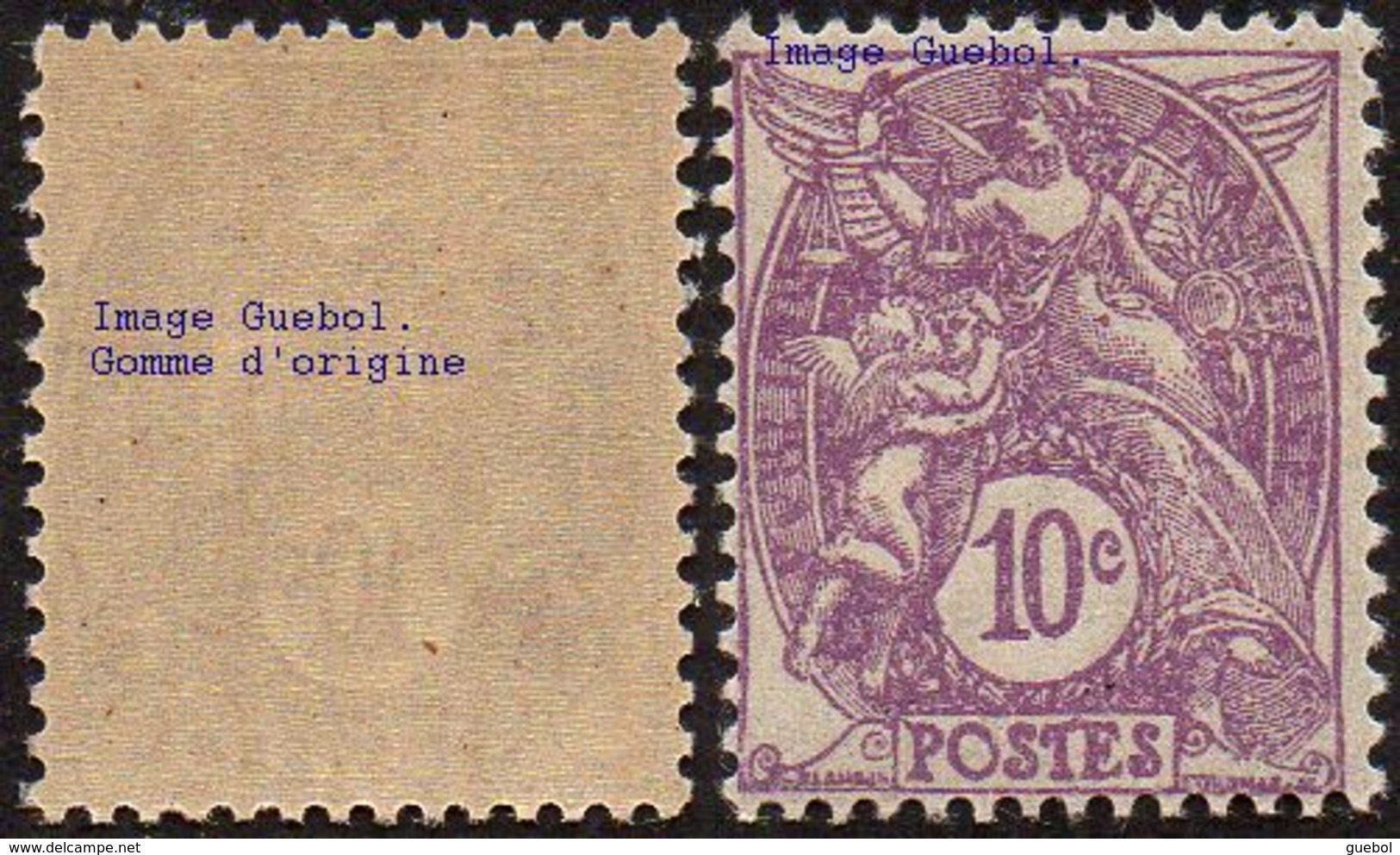 France Blanc N°  233 ** Le 10 C Violet - 1900-29 Blanc