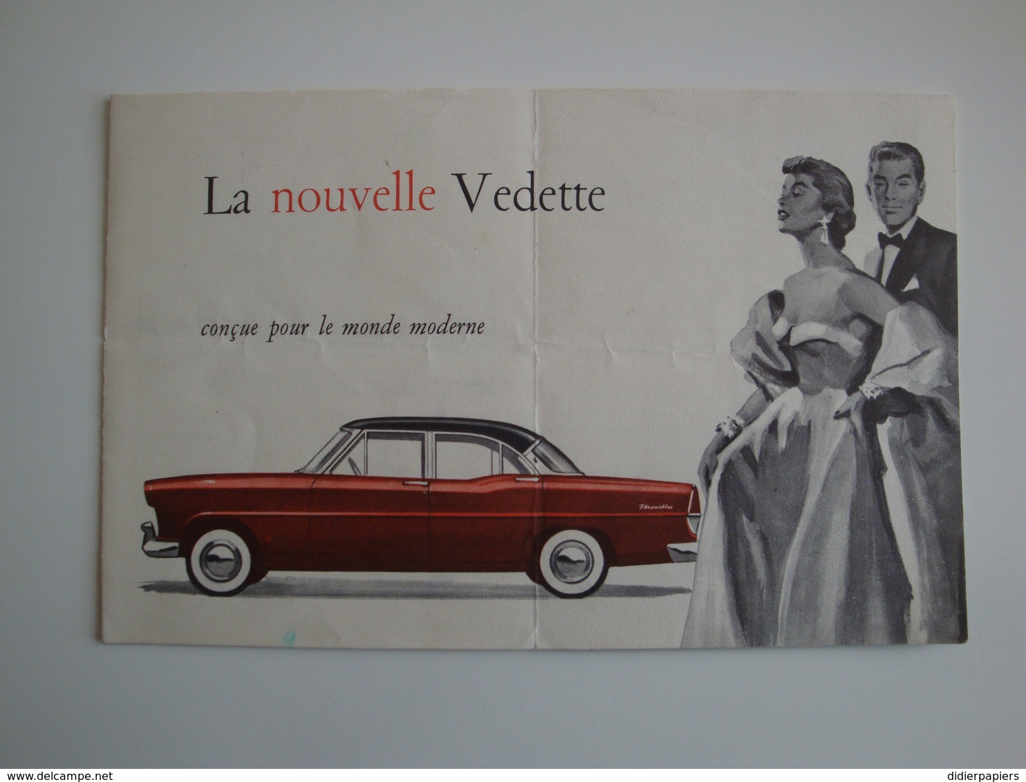 Automobile - Belle Plaquette Publicitaire (originale) Pour La Nouvelle VEDETTE,construite Par Ford à Poissy, - Automobilismo
