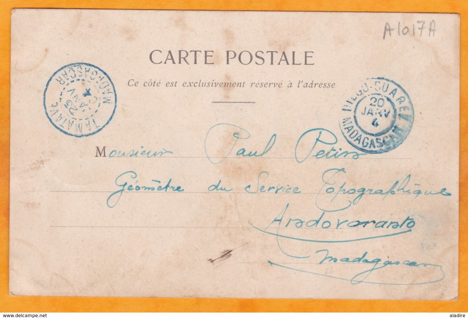1904 - CP De Diego Suarez, Madagascar Vers Andevoranto Via Tamatave  - Affrt  Local 10 C Type Groupe - Briefe U. Dokumente