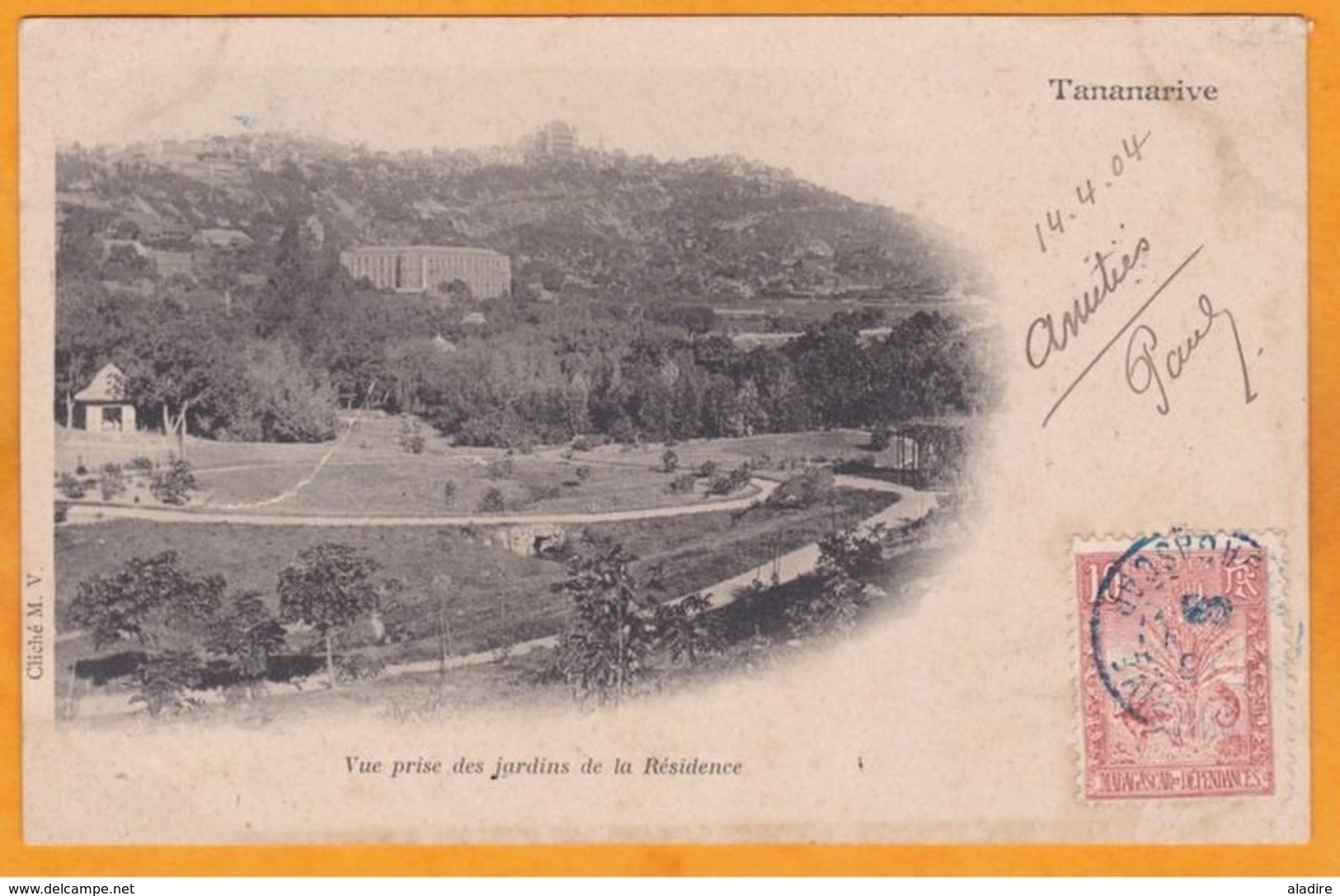 1904 - Carte Postale De Tananarive, Madagascar Vers Saint Mandé, Seine, France  - Affrt 10 C Arbre Du Voyageur - Lettres & Documents