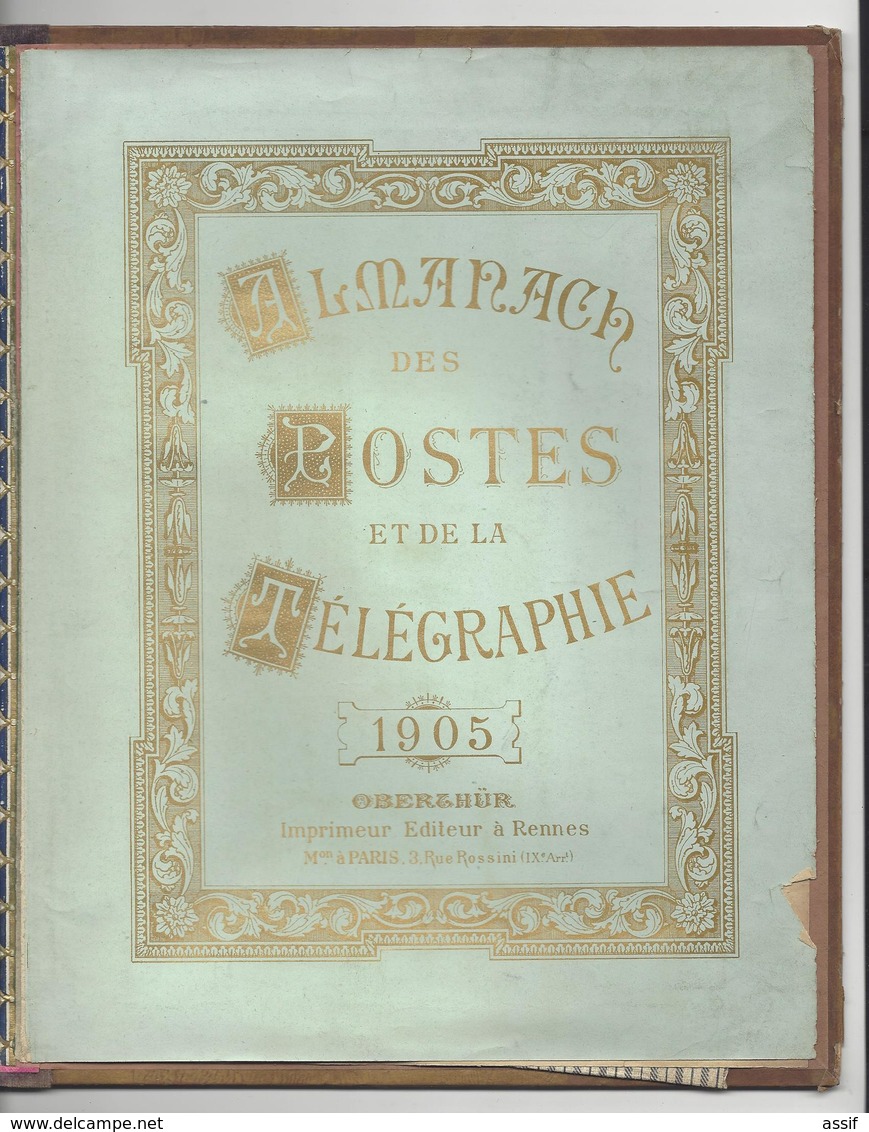 CALENDRIER ALMANACH DES POSTES 1905 MODE MODISTE OBERTHUR RENNES /FREE SHIPPING REGISTERED - Grand Format : 1901-20