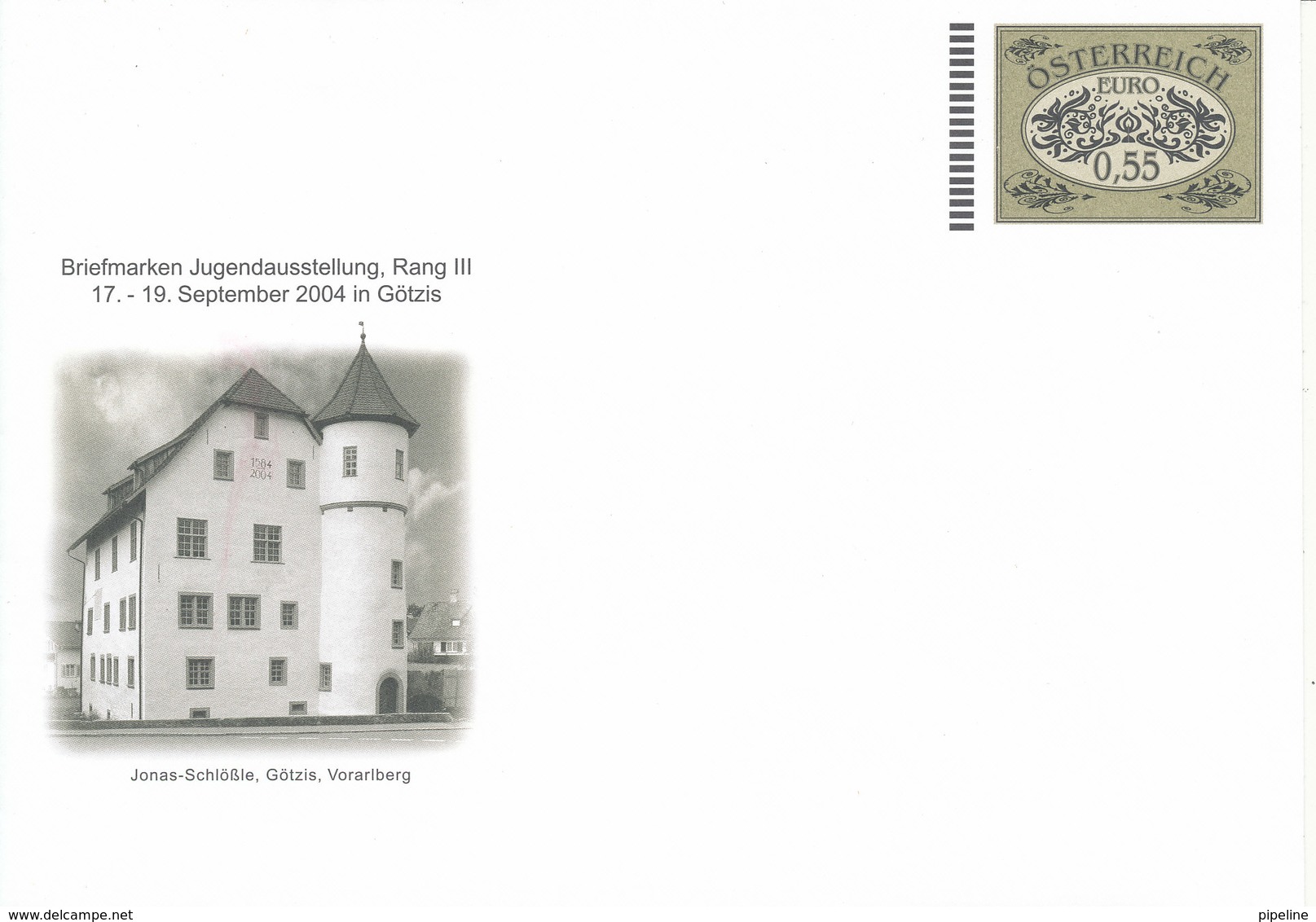 Austria Postal Stationery Cover In Mint Condition Briefmarken Jugendausstellung Rang III 2004 In Götzis - Autres & Non Classés