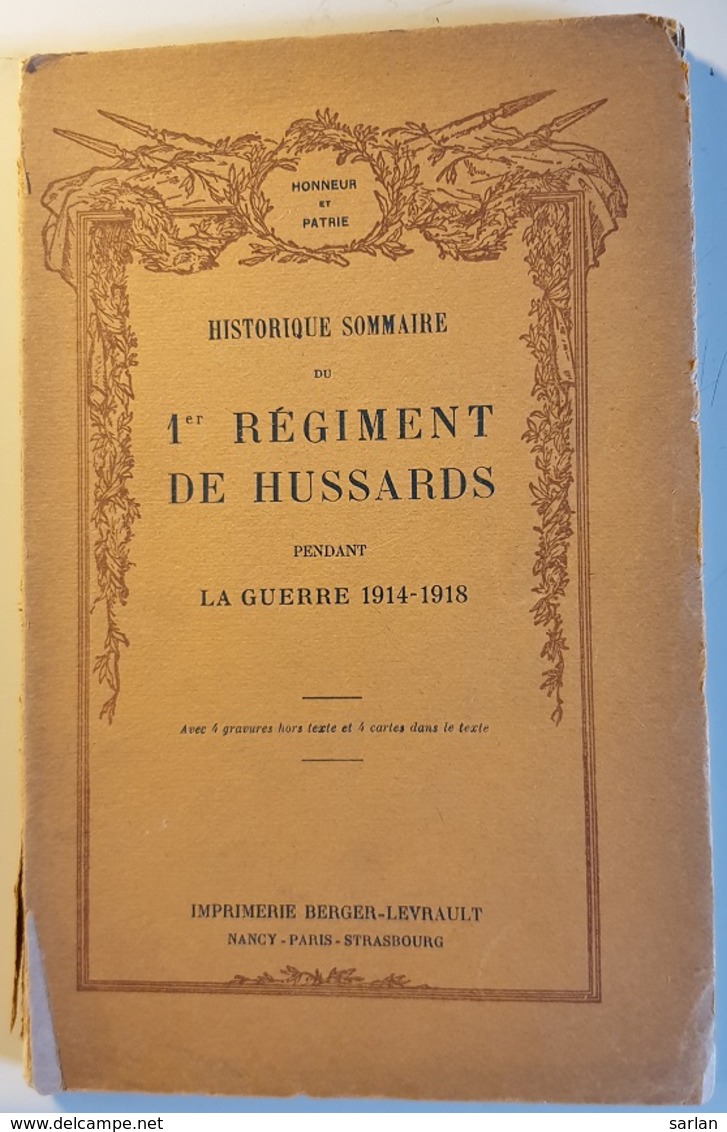Historique Du 1er Régiment De Hussards Pendant La Guerre 1914-1918 - Francia