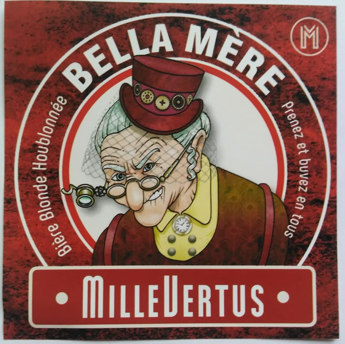 Etiquette Biere Belgique ,Brasserie Millevertus ,Breuvanne , Belle Mere - Bière