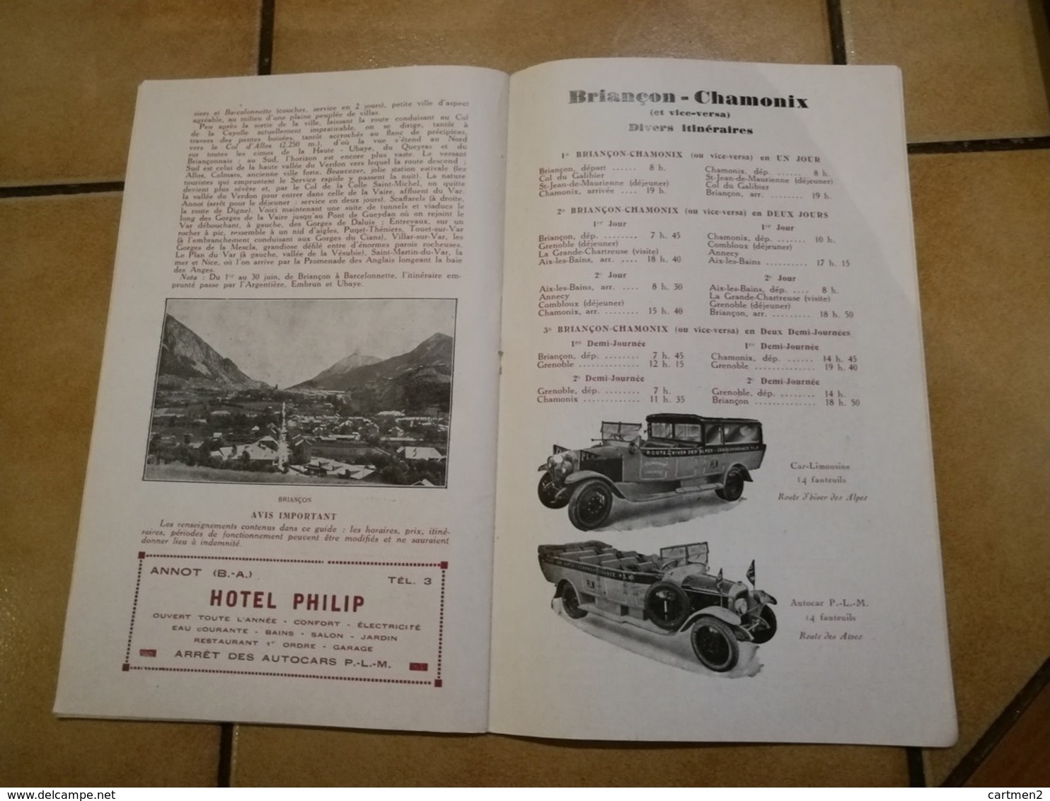 GUIDE TOURISTIQUE AUTOCARS P.L.M. ROUTE DES ALPES REPELLIN TRAFFORT GRENOBLE HORAIRE CHAMONIX MONT-BLANC VERCORS ANNECY