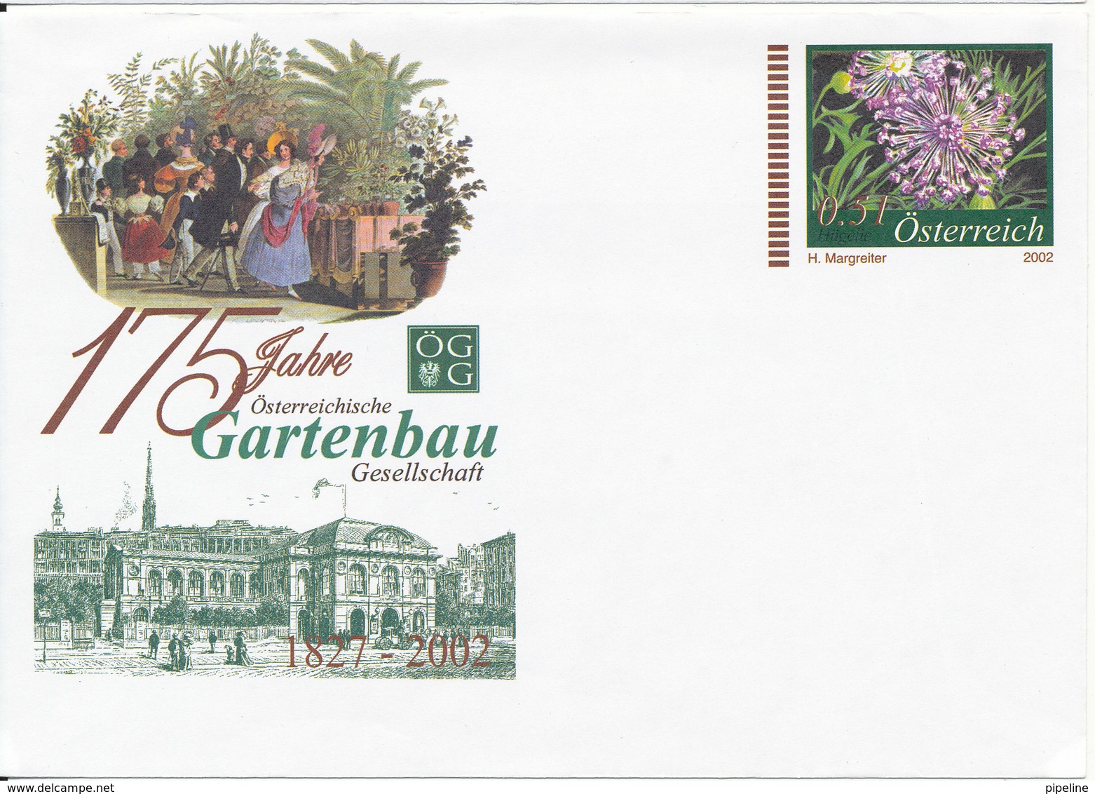 Austria Postal Stationery Cover In Mint Condition 175 Jahre Österreichische Gartenbau Gesellschaft 2002 - Otros & Sin Clasificación