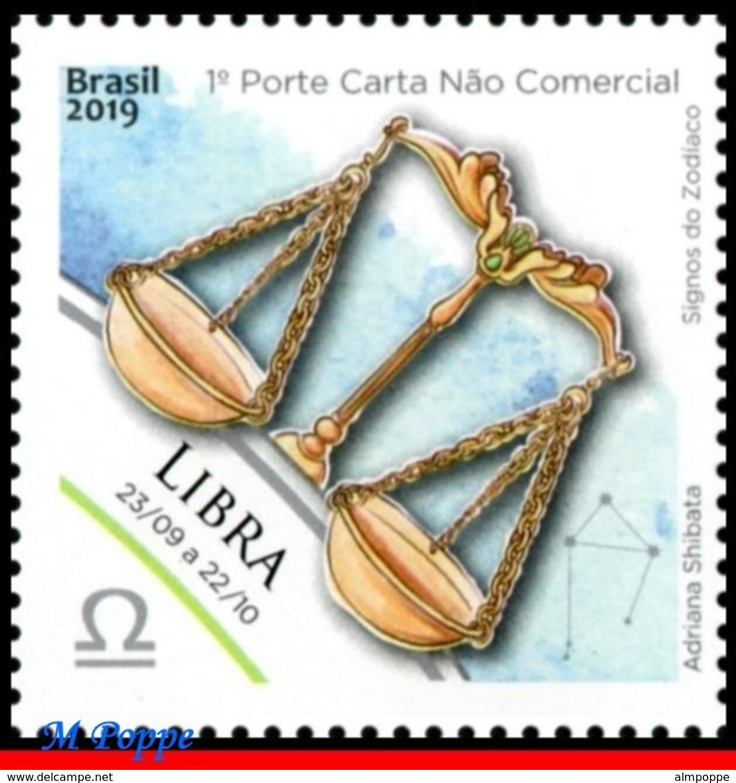 Ref. BR-SIGN BRAZIL 2019 ASTROLOGY, ZODIAC SIGNS, ARIES ..., LIBRA SCORPIO SAGITTARIUS CAPRICORN, MNH 10V - Ongebruikt