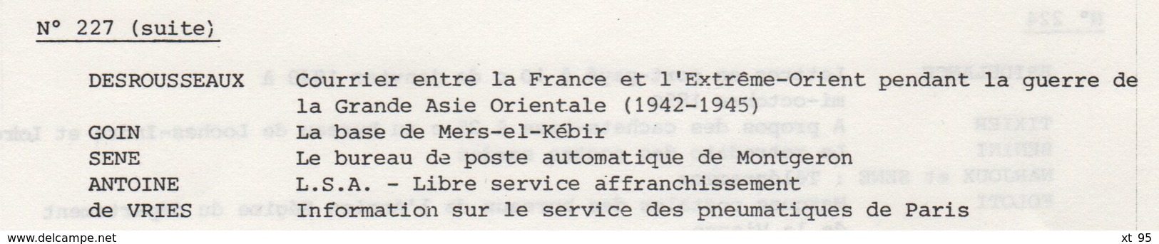 Les Feuilles Marcophiles - N°227 - Voir Sommaire - Frais De Port 2€ - Philatélie Et Histoire Postale