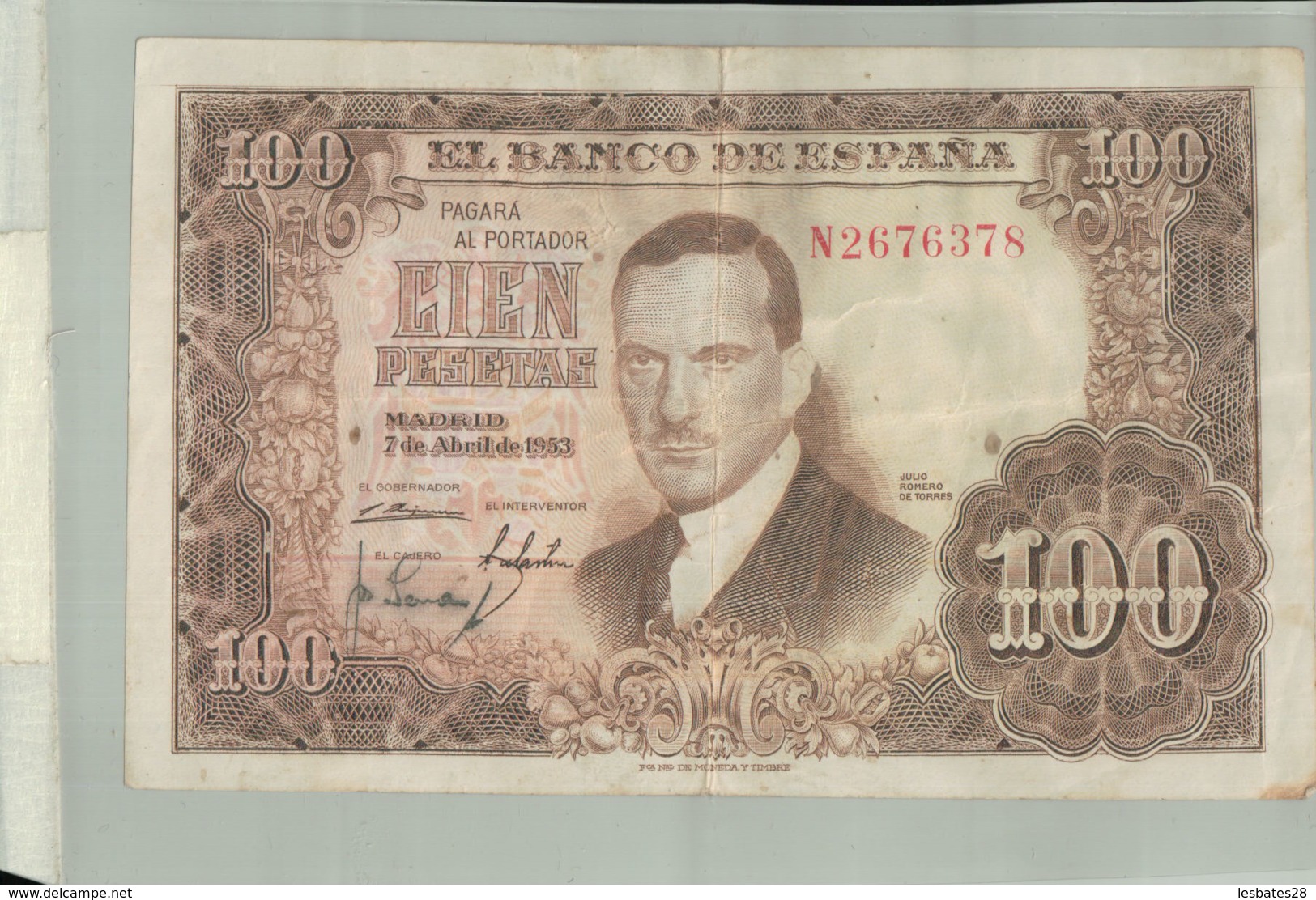 Billet De Banque Banco De Espana 100 Pesetas 1953   DEC 2019 Gerar - 100 Pesetas