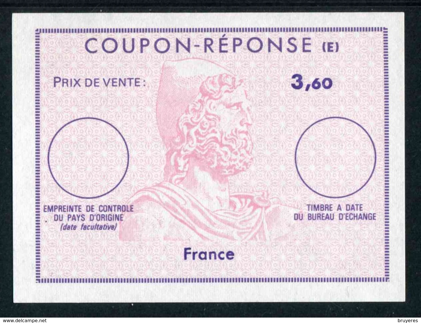 COUPON-REPONSE (E) "3,60" - Coupons-réponse