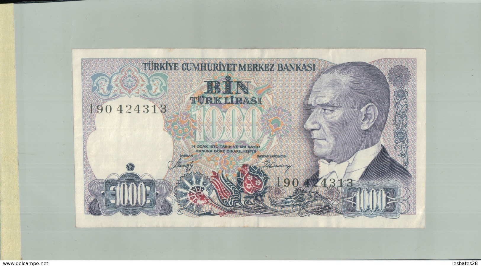 Billet De Banque TURQUIE BIN 1000  Année 1970-( DEC 2019 Gerar) - Turkije