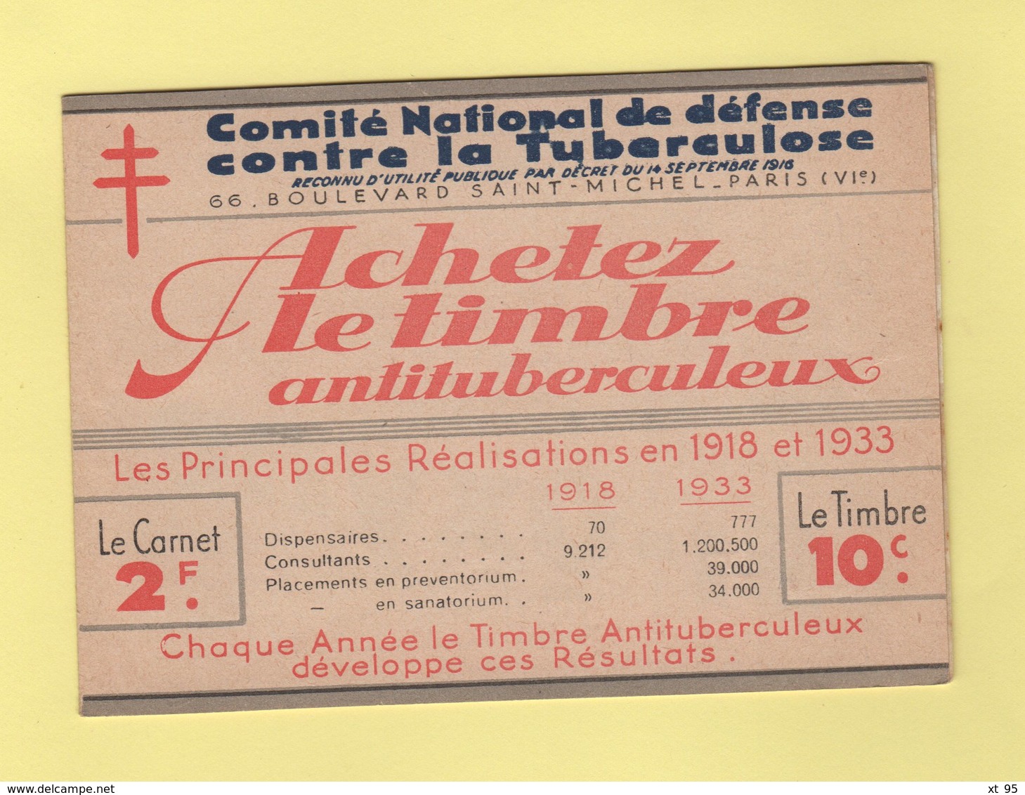 Carnet De 1933 - Meurthe Et Moselle - Comite National De Defense Contre La Tuberculose - Tuberkulose-Serien