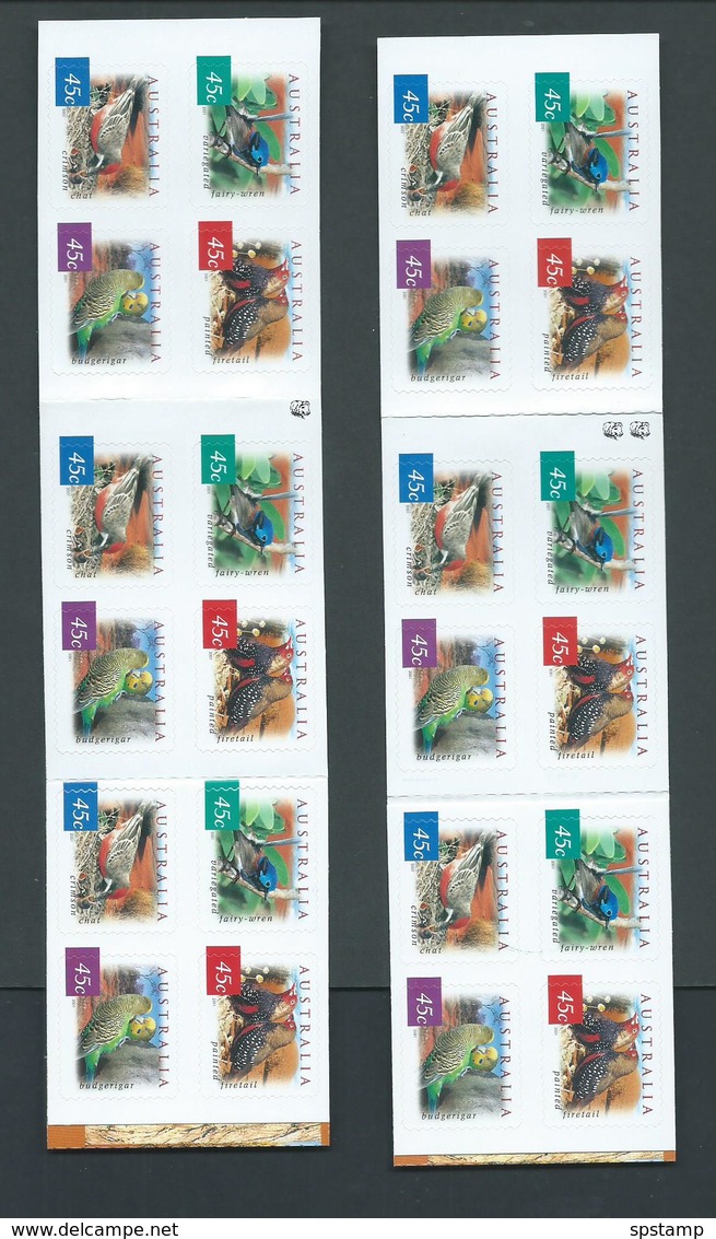 Australia 2001 Desert Birds $9 Booklets Both One & Two Koala Reprints Fine Complete - Nuovi