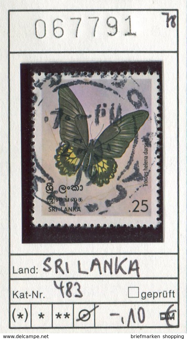 Sri Lanka - Ceylon - Michel 483 -  Oo Oblit. Used Gebruikt - Schmetterlinge Butterflies Pappillons - Sri Lanka (Ceylon) (1948-...)