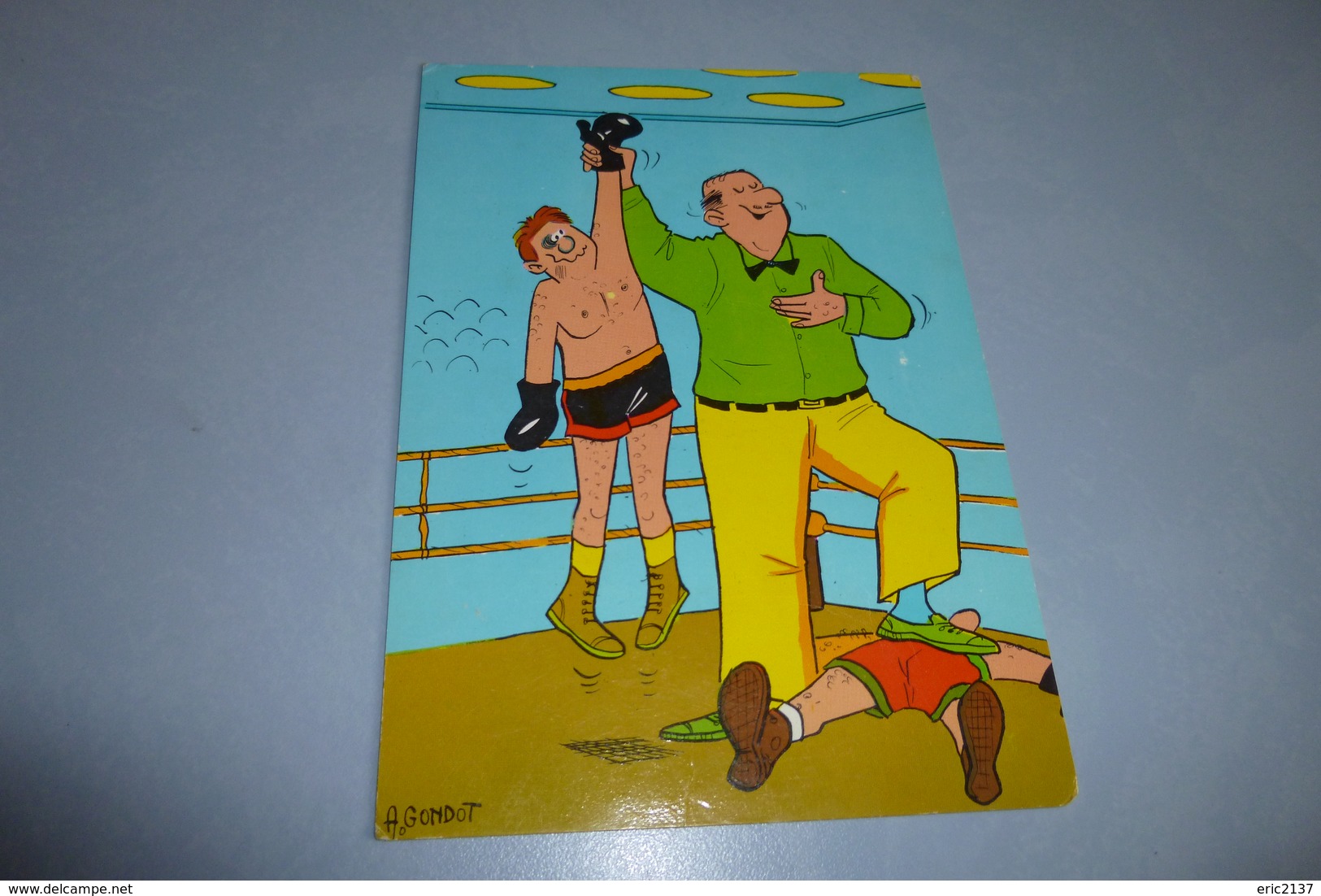 BELLE ILLUSTRATION HUMORISTIQUE ...BOXE ET BOXEURS - Gondot