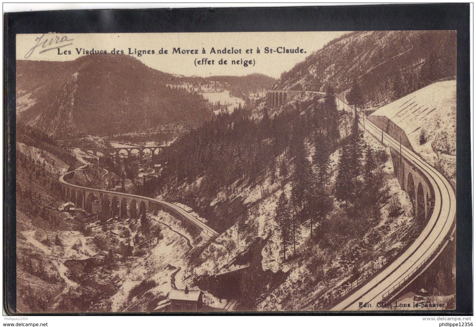 39107 . LES VIADUCS DES LIGNES DE MOREZ A ANDELOT ET A ST CLAUDE . EFFET DE NEIGE . CIRCULEE  1926 - Other & Unclassified