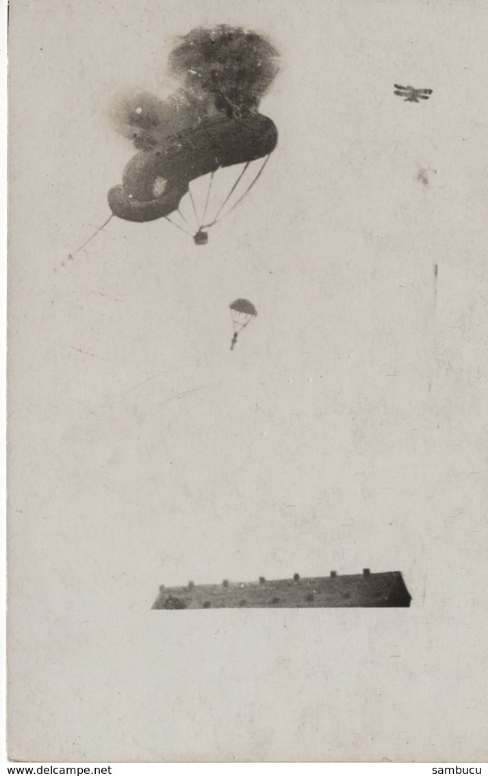 No. 12 - Foto-Ak  Vom Frankreich -feldzug Feldzug Blitzkrieg 1939-40 2. WK - Abgeschossener Ballon Zeppeling Fallschirm - Fotografie