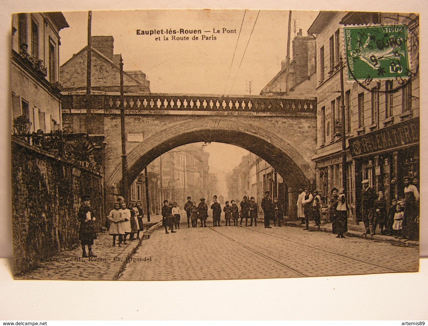 CPA 76 SEINE MARITIME EAUPLET LES ROUEN LE PONT ET LA ROUTE DE PARIS TRES ANIMEE 592 - Otros & Sin Clasificación