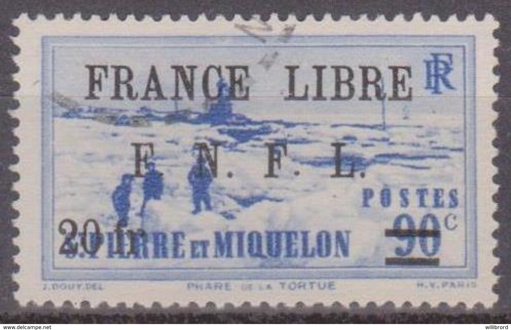 Saint-Pierre Et Miquelon - Used 1941 FRANCE LIBRE F.N.F.L. Surcharges - Set Of 7 - Scott (2008) $177.75 - Scarce Used! - Oblitérés