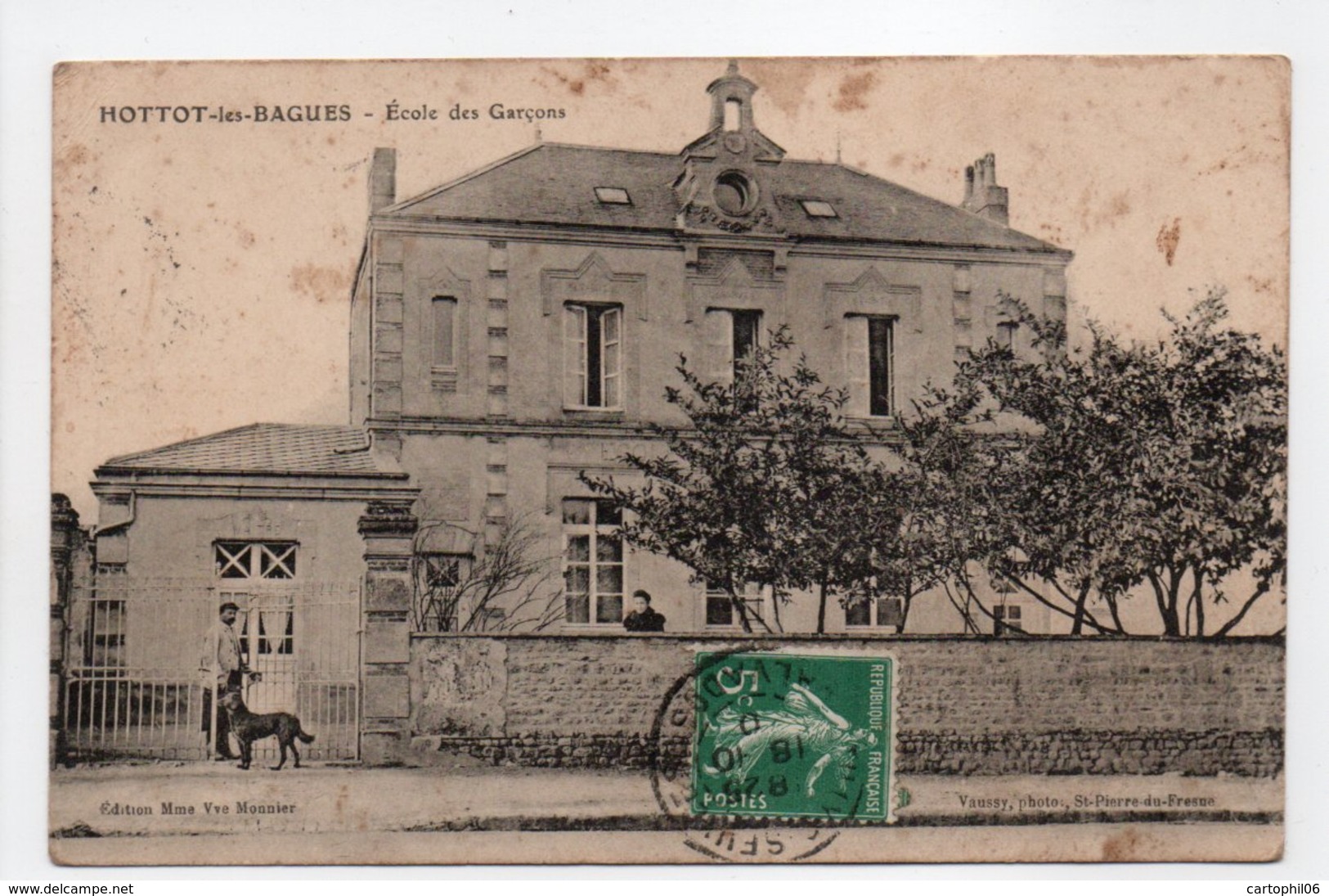 - CPA HOTTOT-LES-BAGUES (14) - École Des Garçons 1910 - Edition Mme Vve Monnier - - Altri & Non Classificati