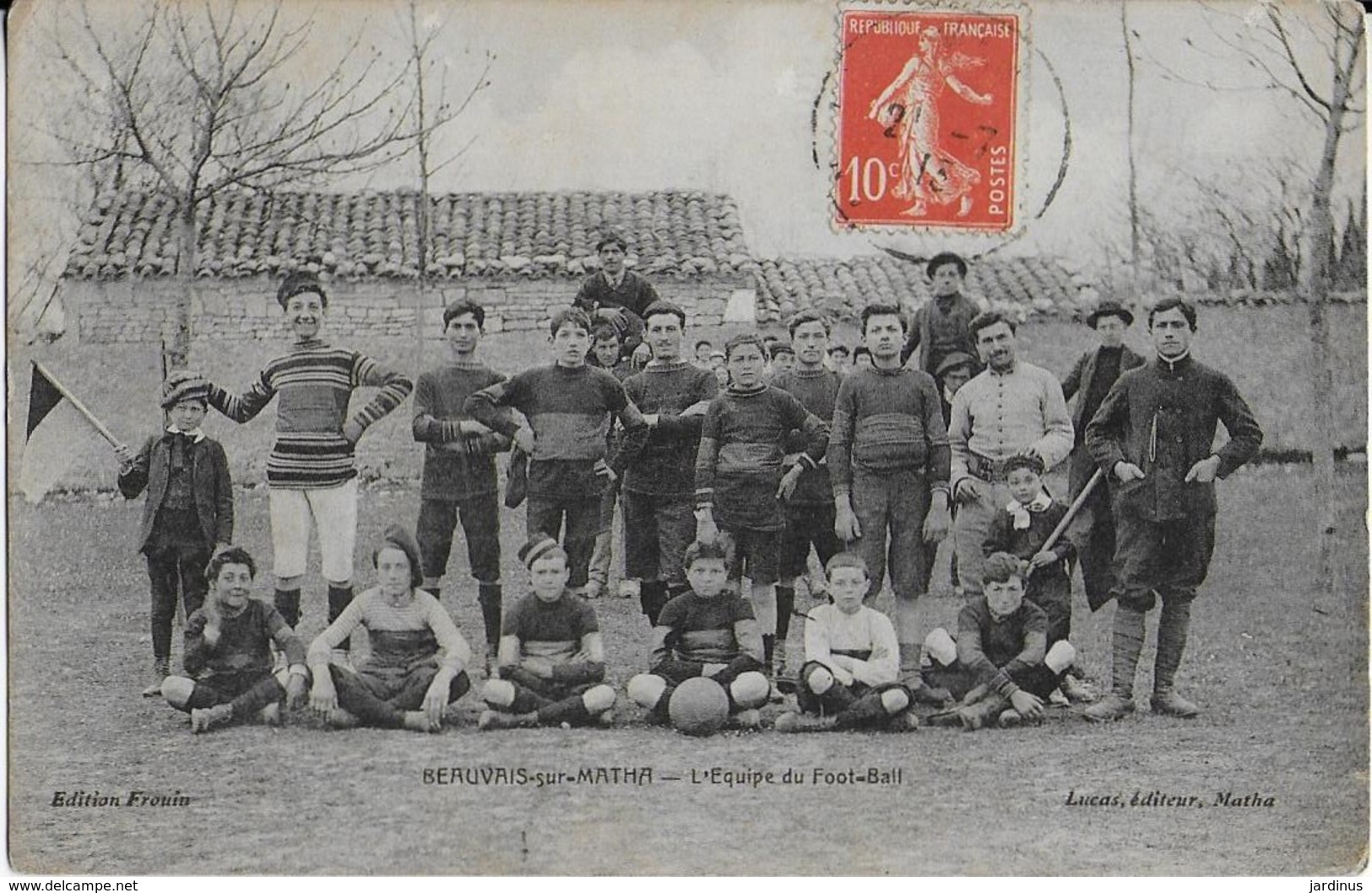 BEAUVAIS SUR MATHA : L'Equipe De Foot -Ball  En 1913 - Carte D'equipe Trés Rare - Sonstige & Ohne Zuordnung