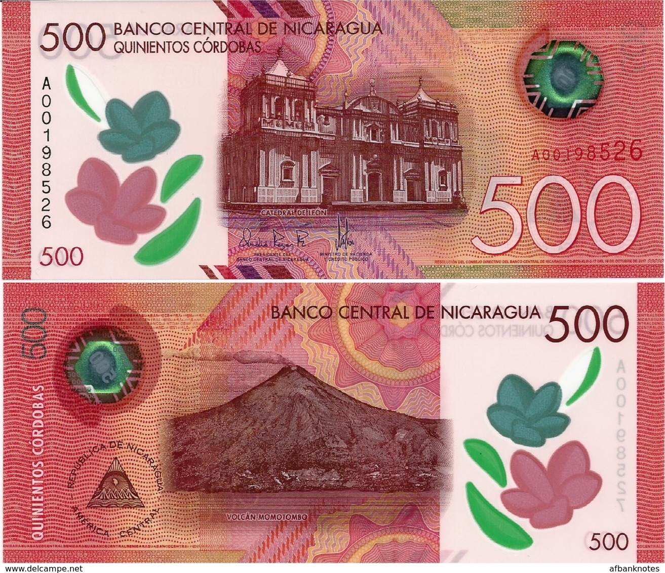 NICARAGUA       500 Cordobas       P-New       L. 18.10.2017 (2019)       UNC - Nicaragua