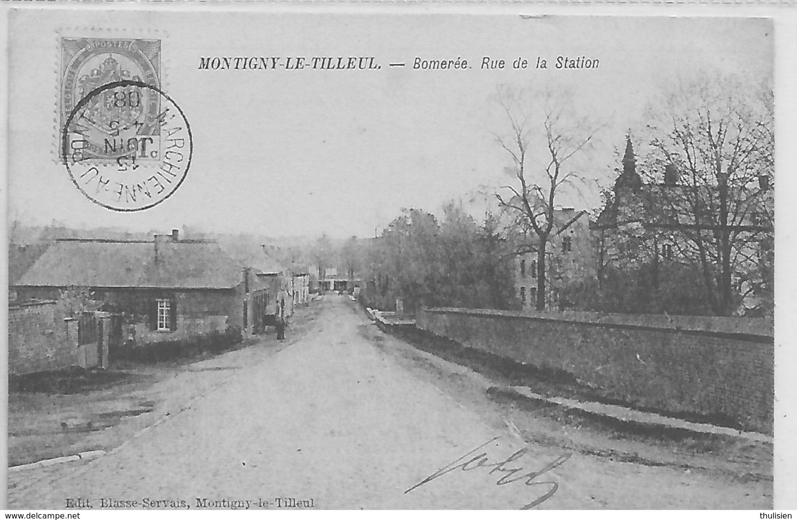 Montignies Le Tilleul-montigny Le Tilleul- Bomerée  Rue De La Station-rare- Top Carte - Montigny-le-Tilleul